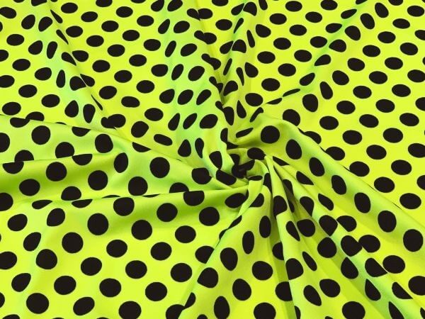 Dance Dots Spandex Neon Yellow