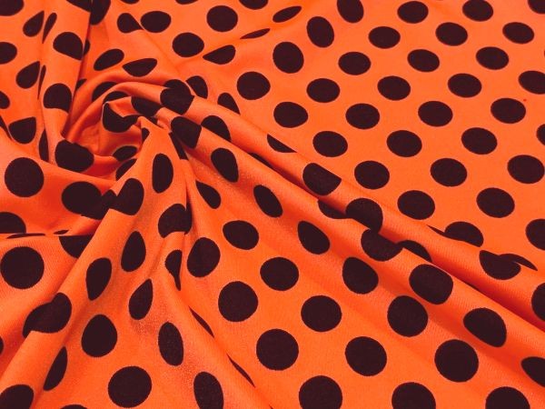 Dance Dots Spandex Neon Orange