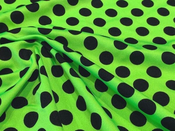 Dance Dots Spandex Neon Green