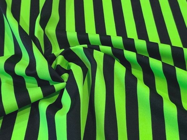 Dance Stripe Spandex Neon Green