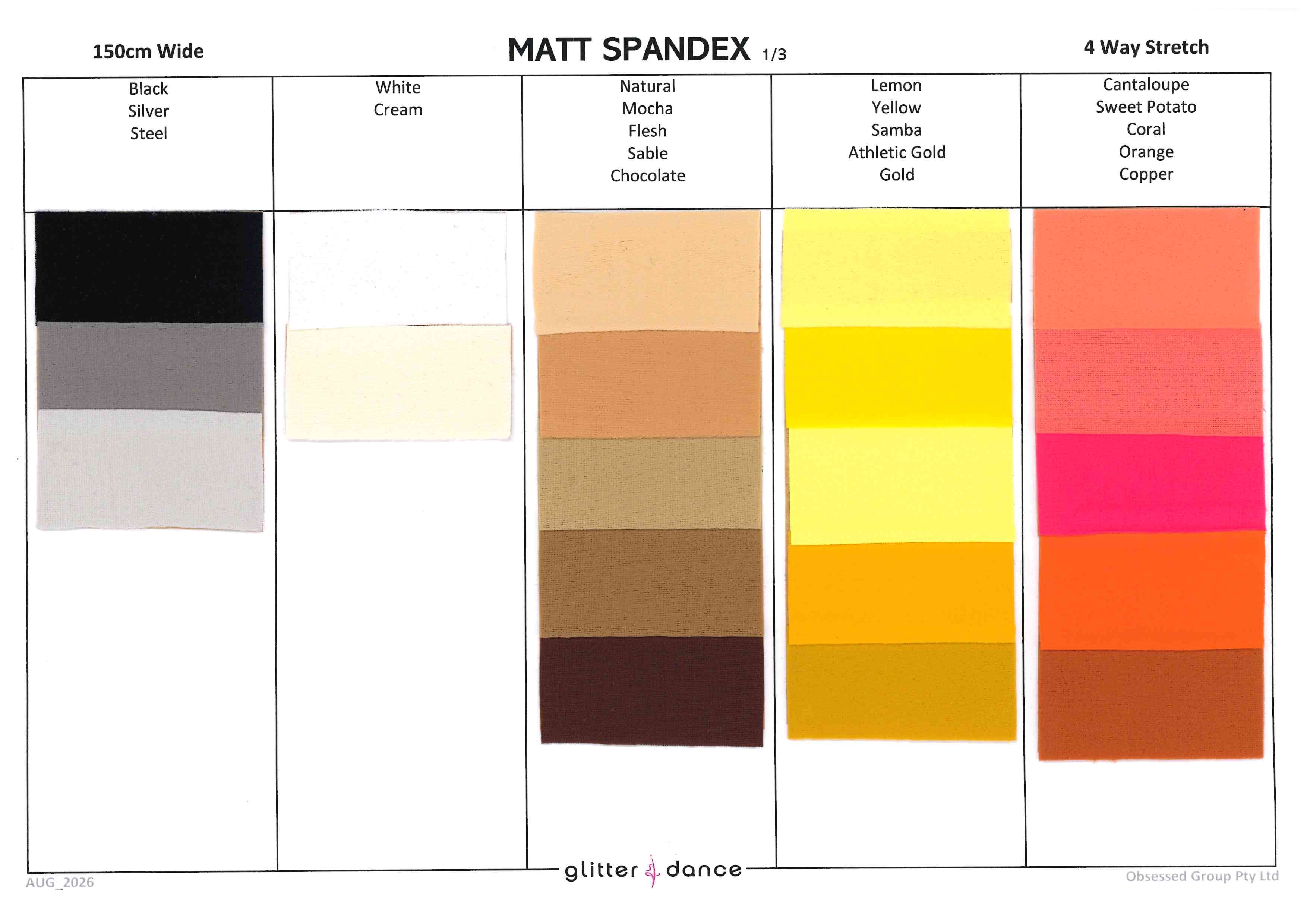 Matt Spandex Chart
