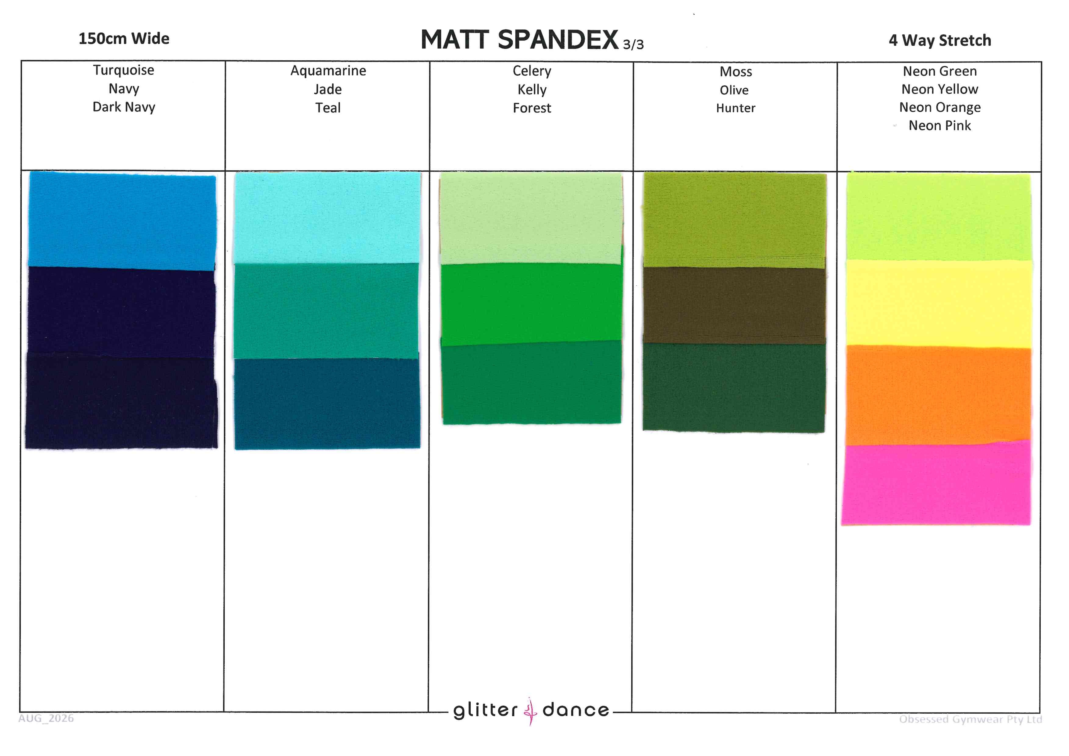 Matt Spandex Chart