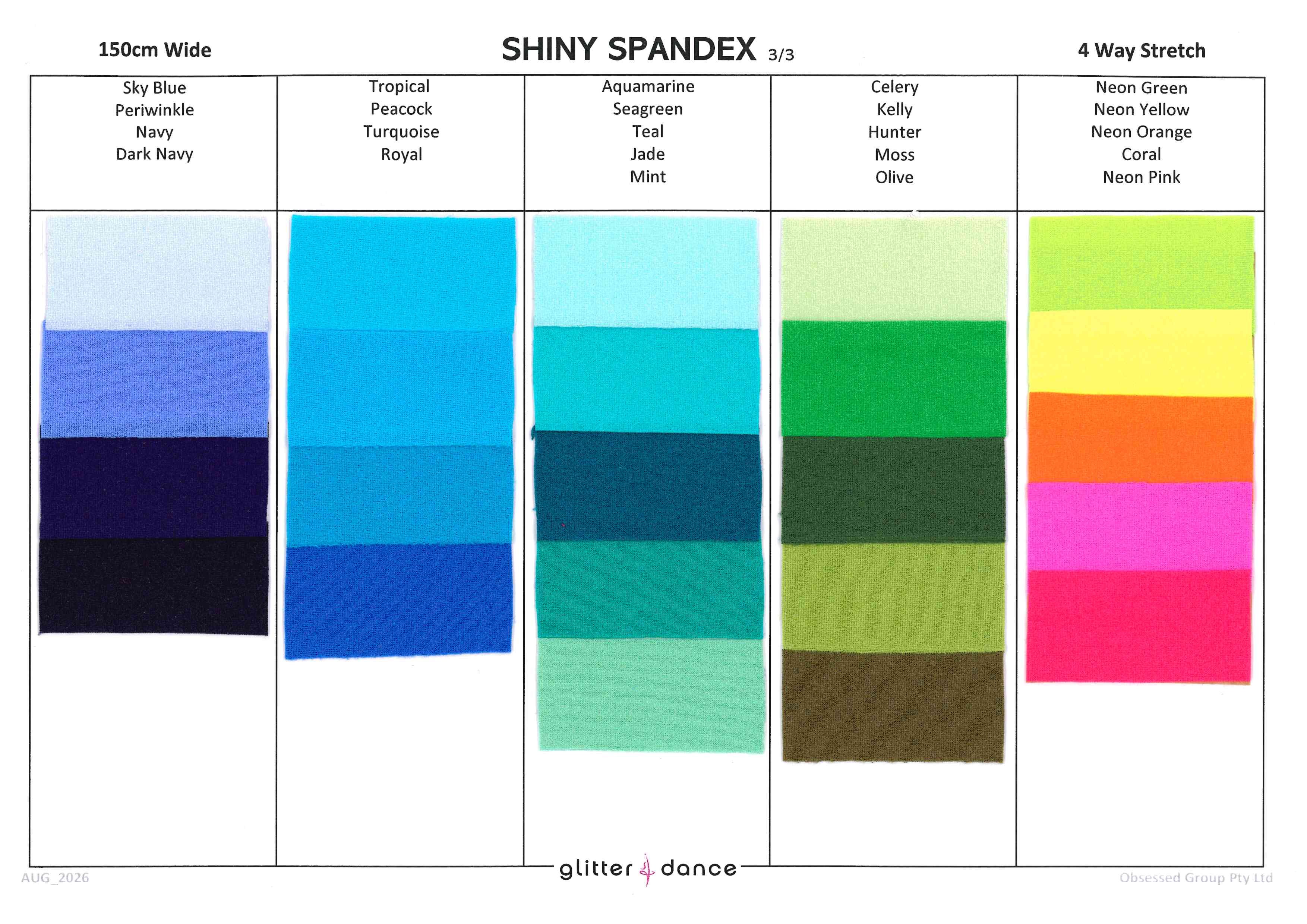 Shiny Spandex Chart