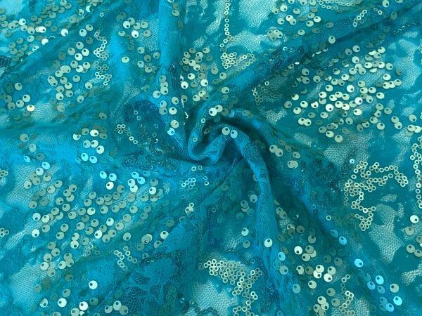 Ava Sequin Lace Seagreen