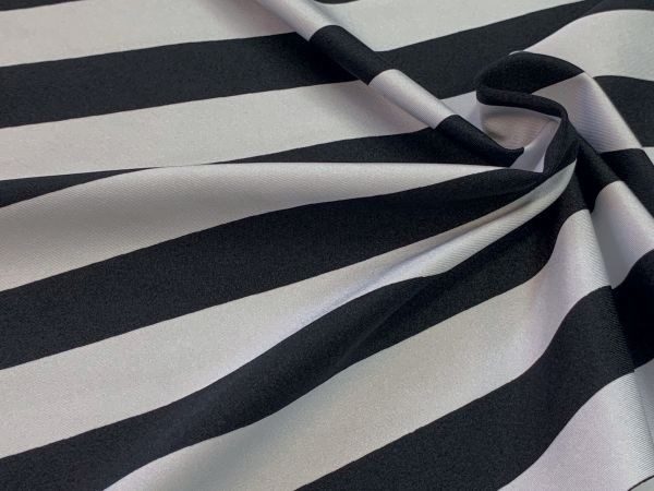 Wide Stripe Spandex Black Grey