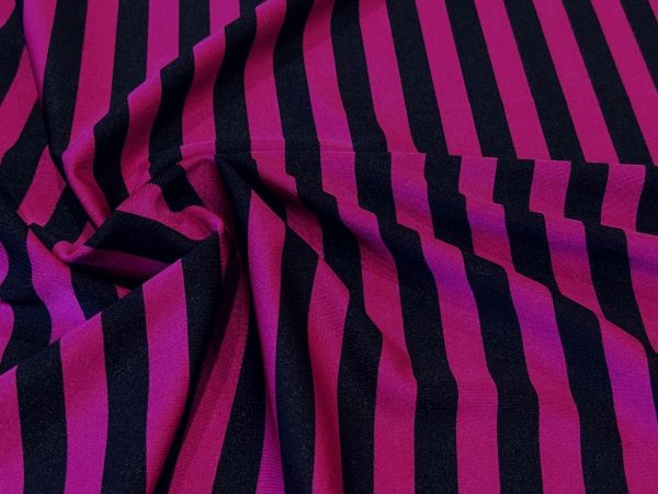 Dance Stripe Spandex Cerise Black