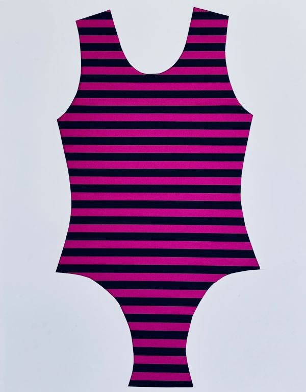 Dance Stripe Spandex Cerise Black