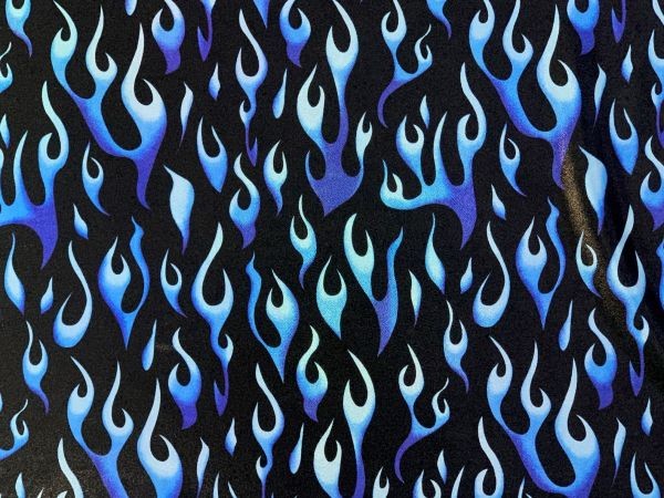 Flame Foil Spandex - Blue