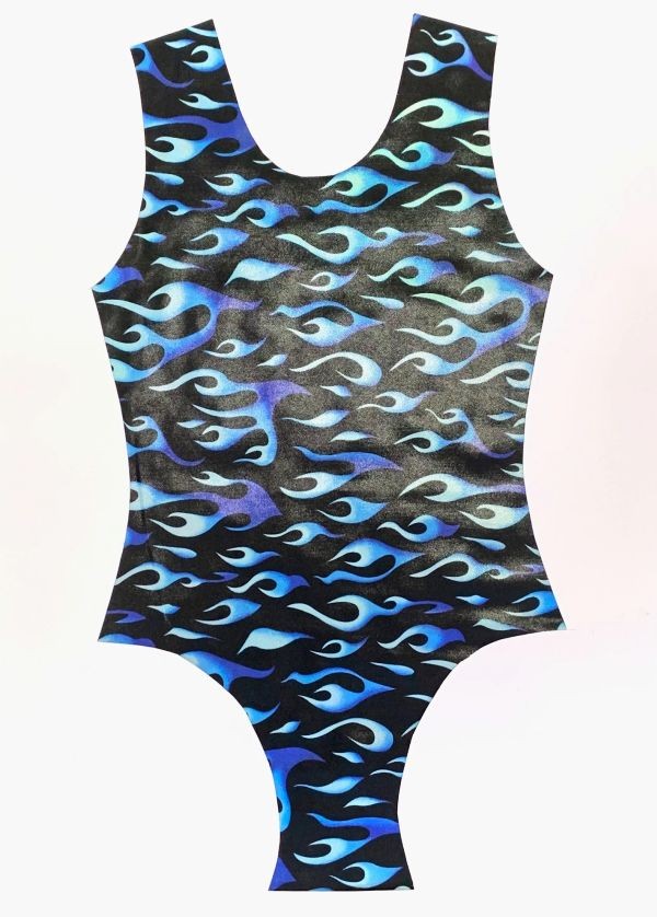 Flame Foil Spandex - Blue