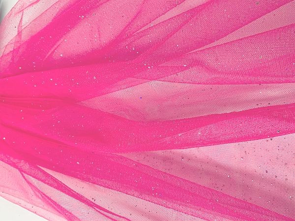 Glitter Tulle Bright Pink