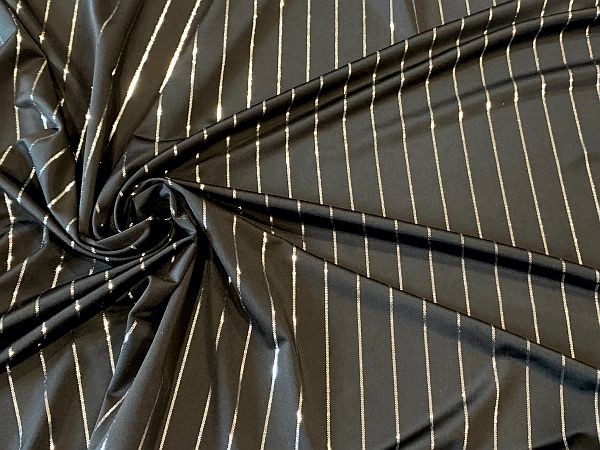 Pinstripe Spandex Silver