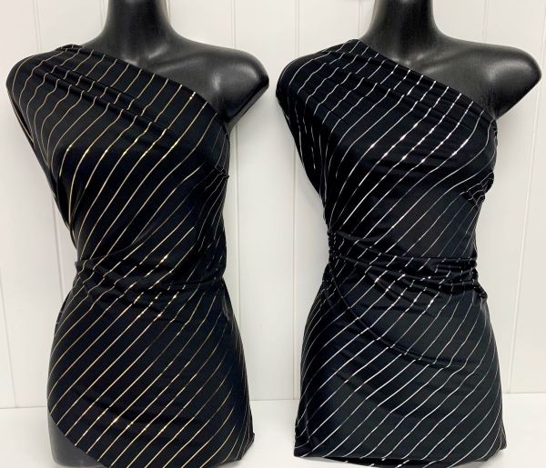 Pinstripe Spandex Gold