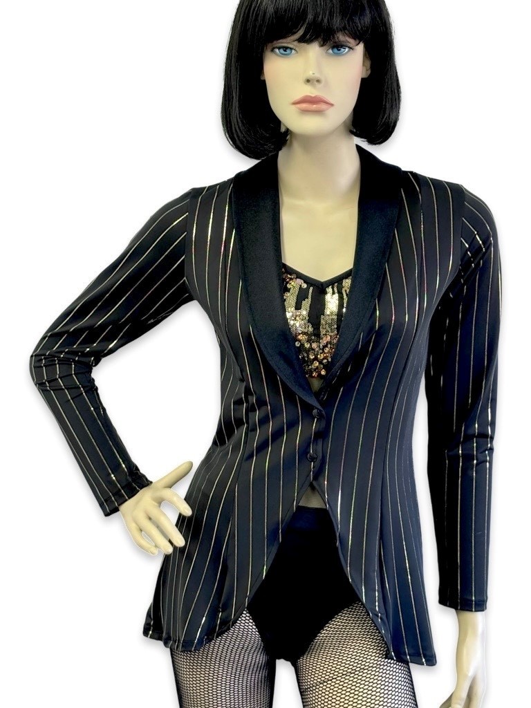 Pinstripe Spandex Gold