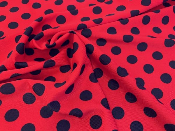 Dance Dots Spandex Black on Red