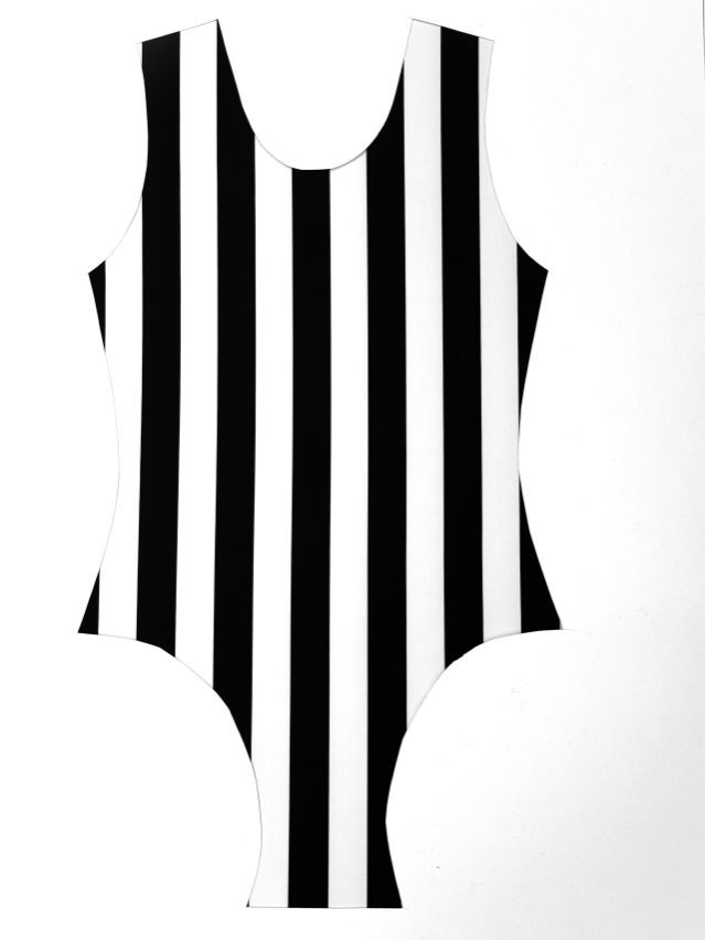 Wide Stripe Matt Spandex Black White Runs length