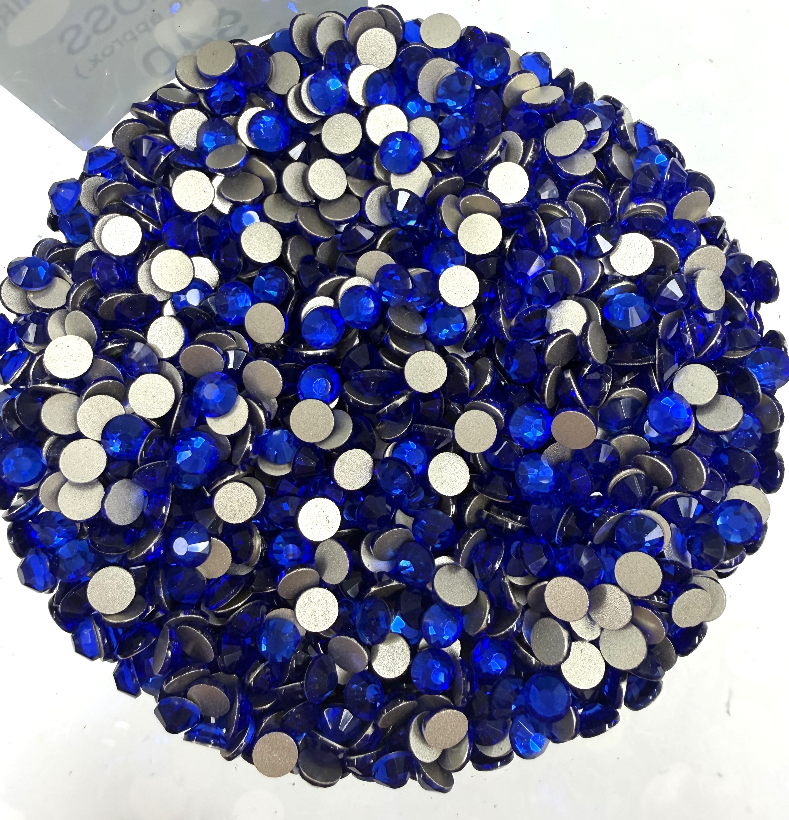 Bulk Flatback Glass Diamonte Cobalt Blue Clear