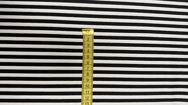 Narrow Stripe Spandex Black White 1/4 inch