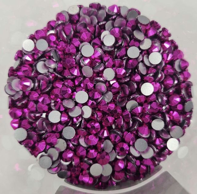 Bulk Flatback Glass Diamonte Fuschia