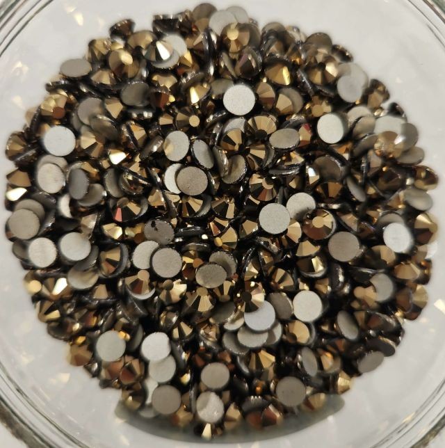 Bulk Flatback Glass Diamonte Antique Gold