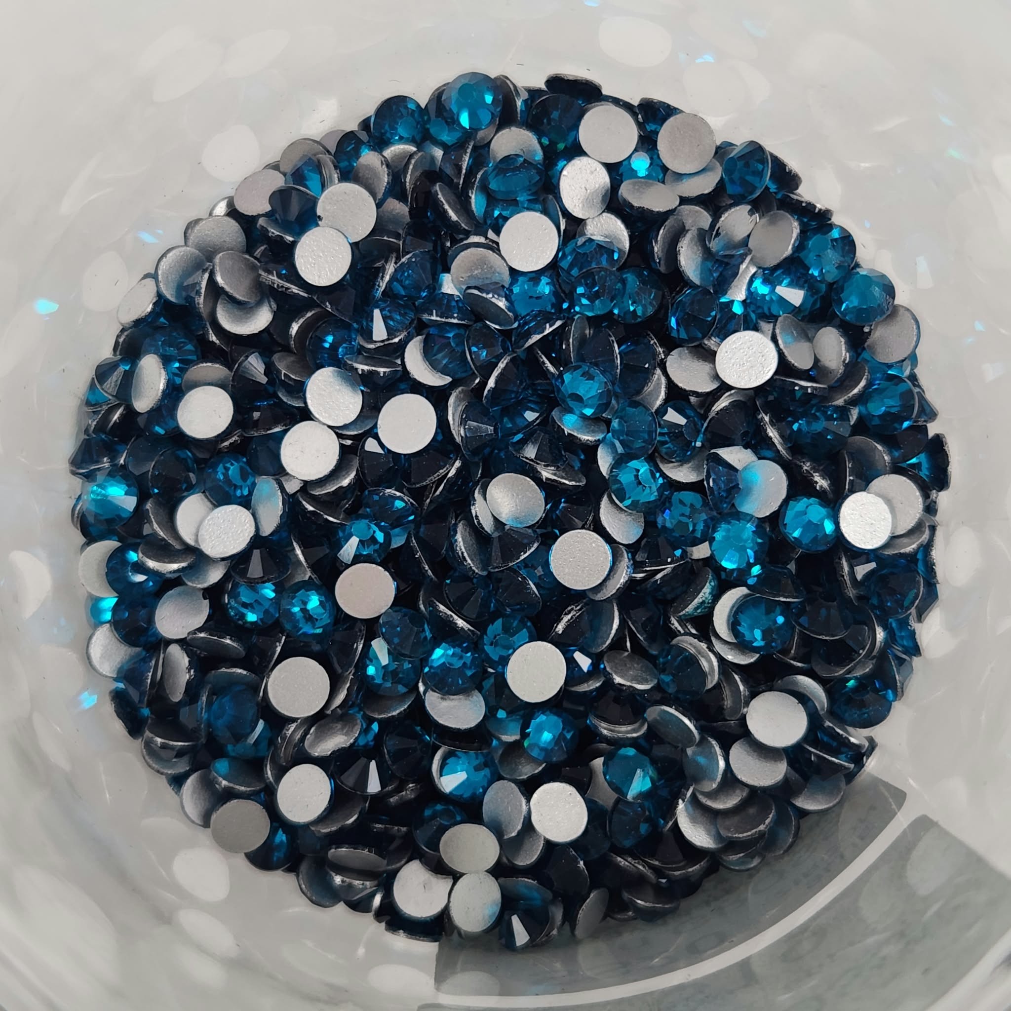 Bulk Flatback Glass Diamonte Blue Zircon