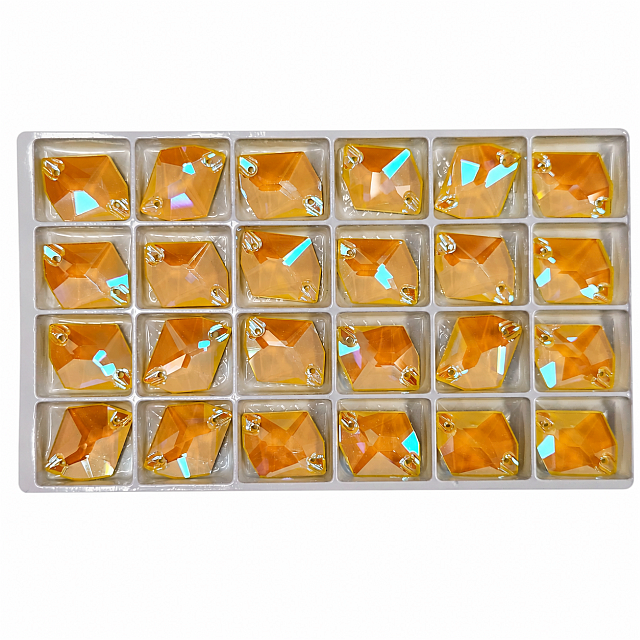 Glass Crystal Flat Back Tray Light Topaz