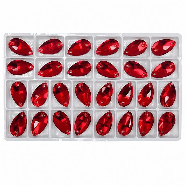 Glass Crystal Flat Back Tray Red
