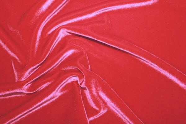 Stretch Velvet Bright Red