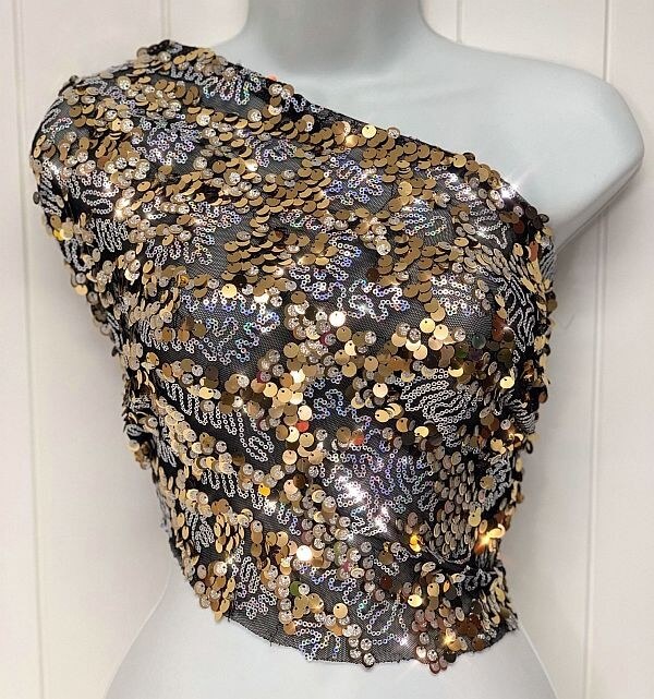 Fame Sequin Mesh Black