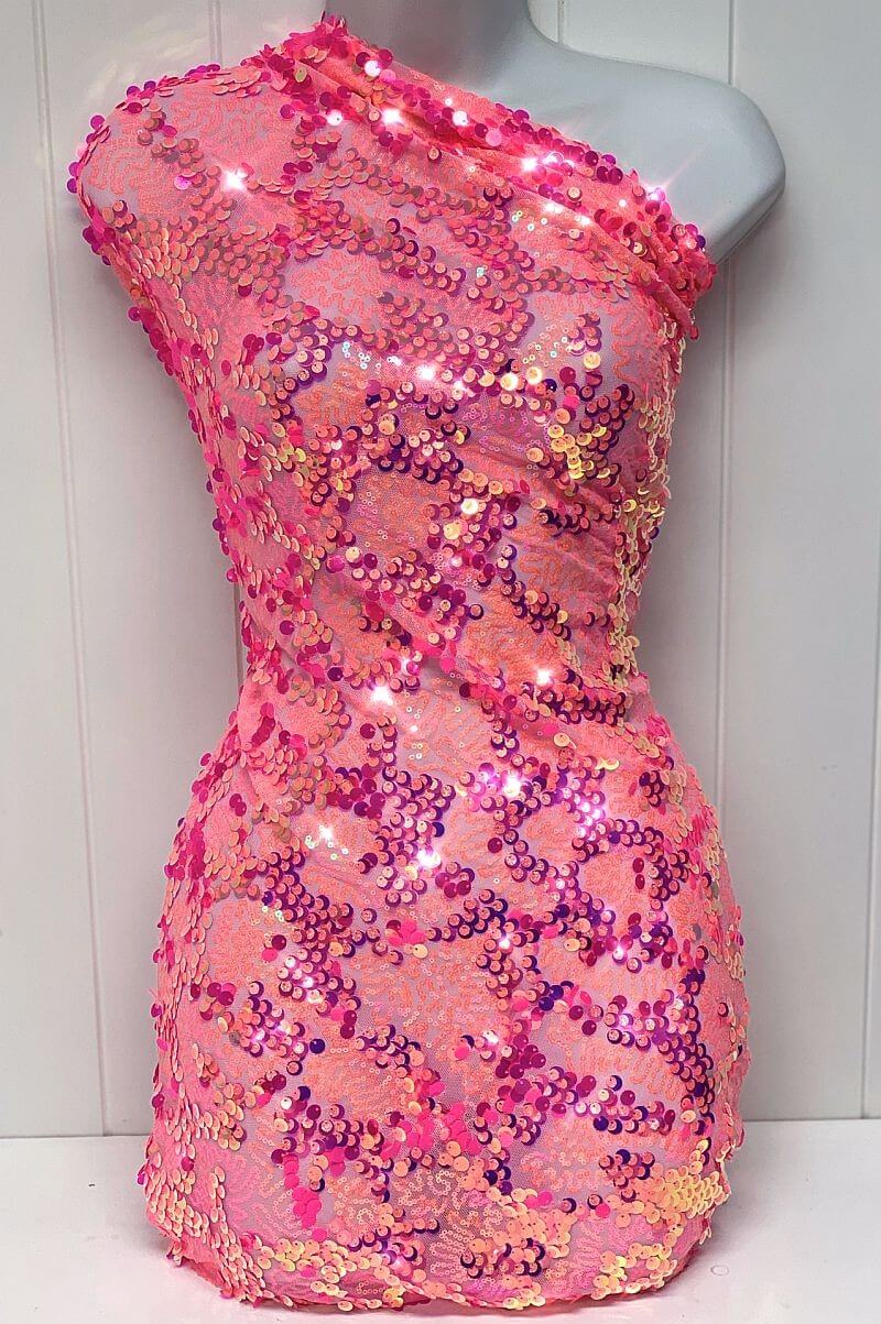 Fame Sequin Mesh Pink