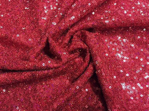 Glimmer Sequin Mesh Red