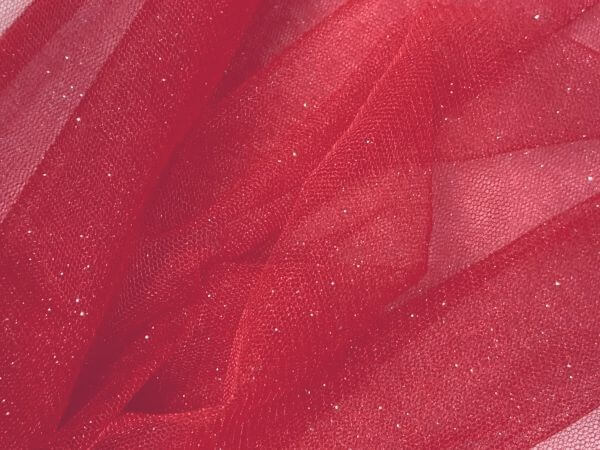 Glitter Tulle Red