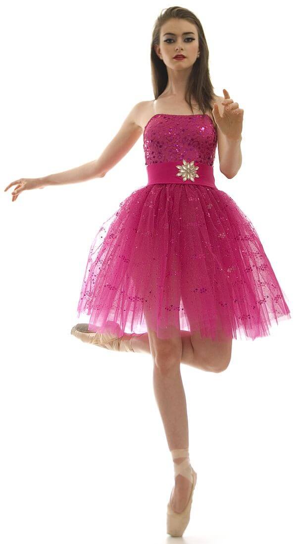 Sequin Tulle Cerise