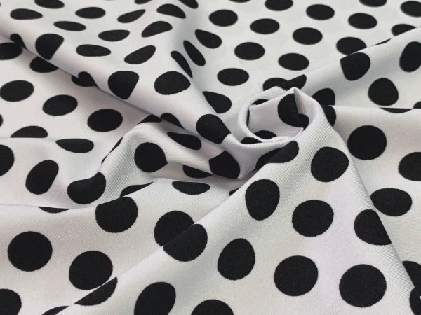 Dance Dots Spandex Black on White