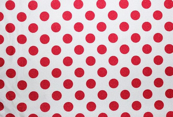 Dance Dots Spandex Red on White