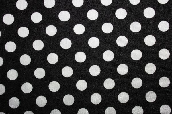 Dance Dots Spandex White on Black