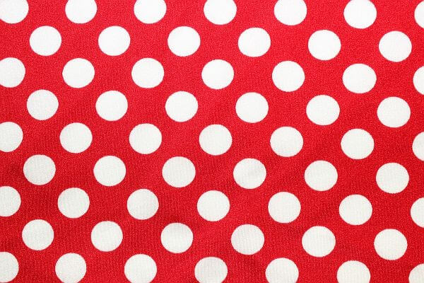 Dance Dots Spandex White on Red