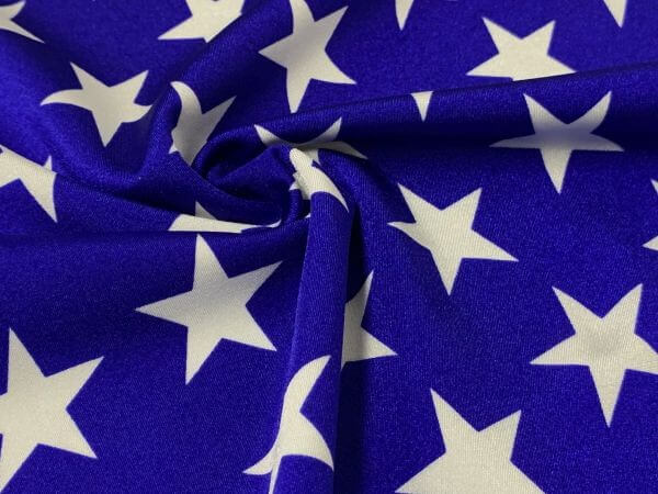 Royal White Stars Spandex