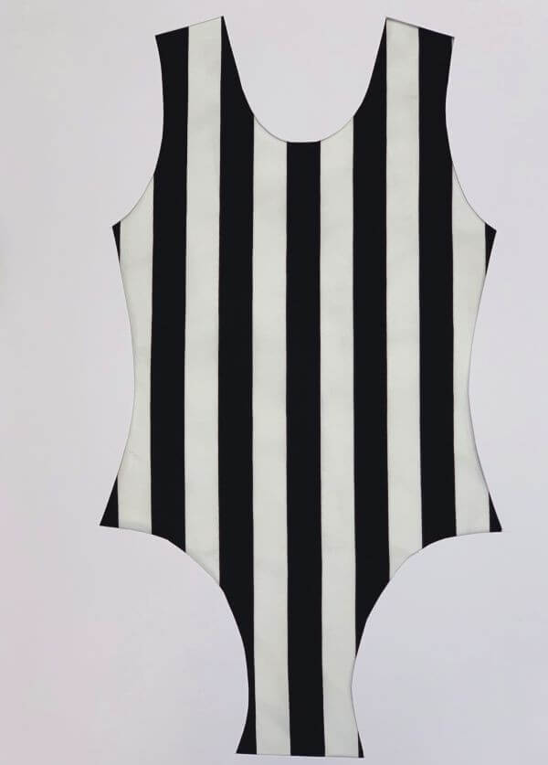 Wide Stripe Spandex Black White