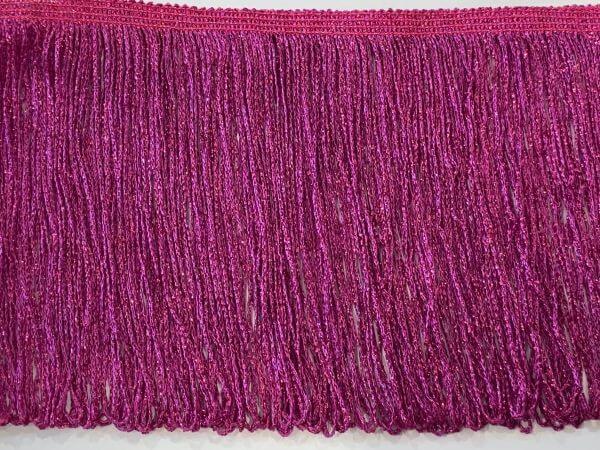 Stretch Fringing Metallic Cerise