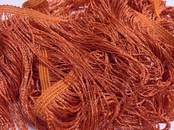 Stretch Fringing Metallic Orange