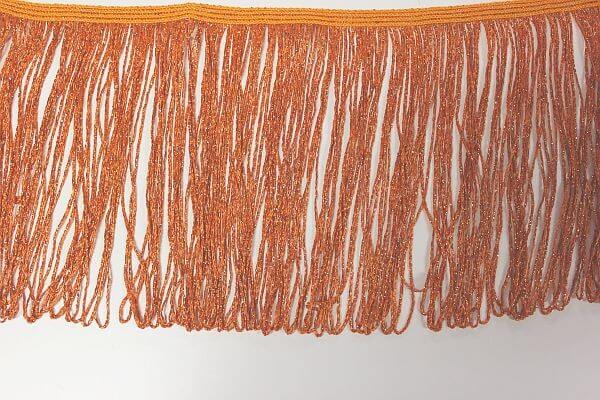 Stretch Fringing Metallic Orange