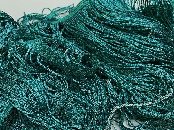 Stretch Fringing Metallic Teal