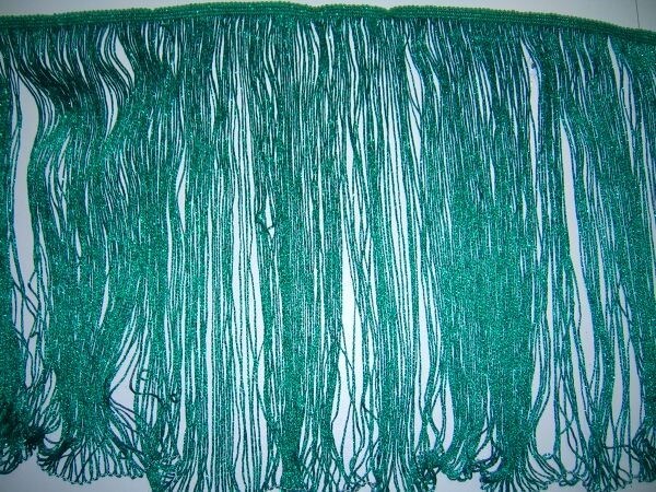 Stretch Fringing Metallic Teal