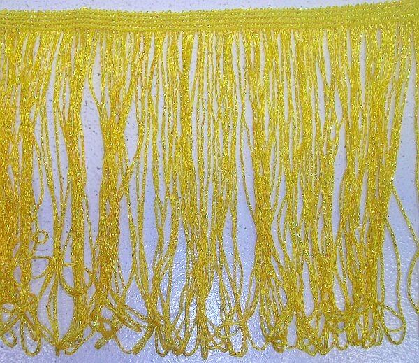 Stretch Fringing Metallic Yellow